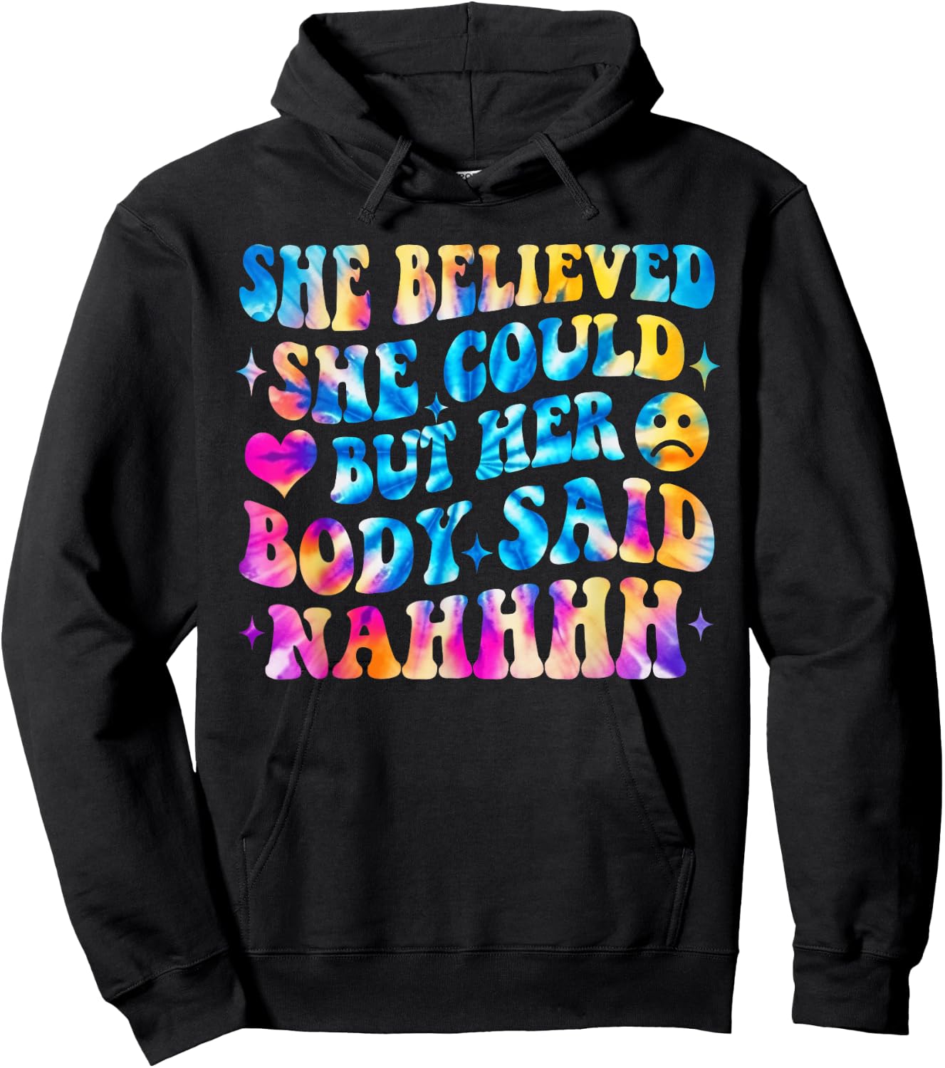 Funny Chronic Illness Awareness Spoonie Her Body Said Nahhhh Hoodie - Hoodie | Black