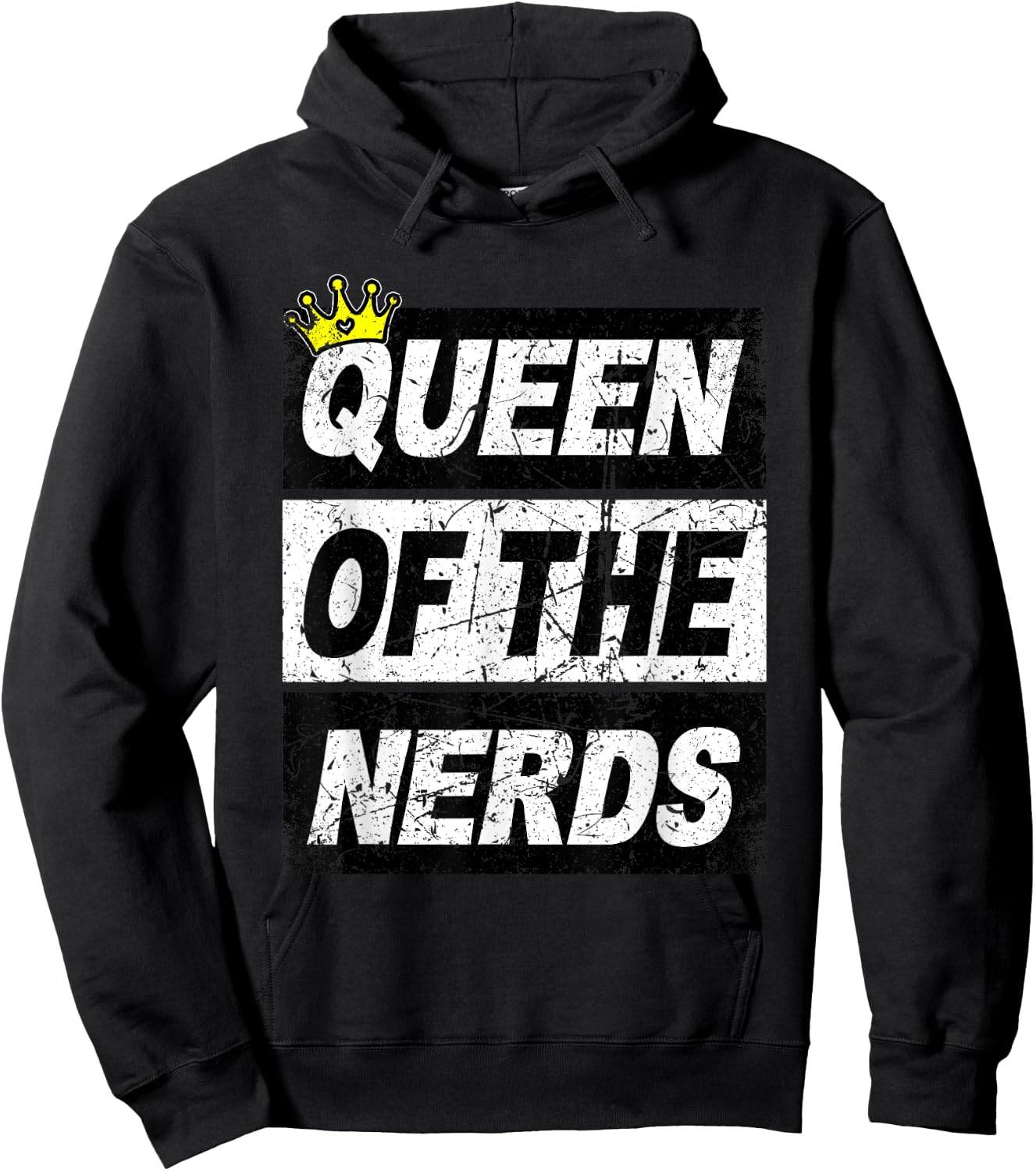 Retro Queen of the Nerds Shirt Funny Geek Women Kids Hoodie - Hoodie | Black