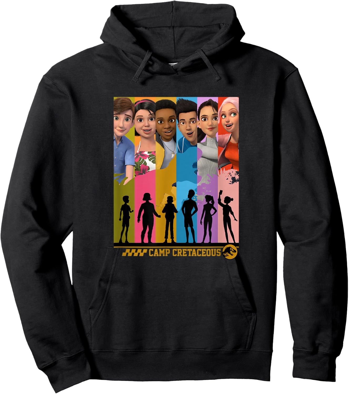 Jurassic World: Camp Cretaceous Group Shot Panels Small Hoodie - Hoodie | Black