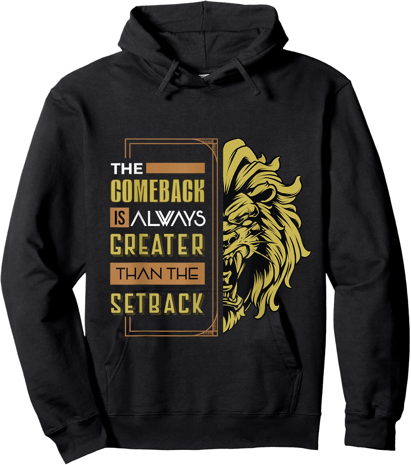The Comeback Is Always Greater Than The Setback Lion Zoo Hoodie - Hoodie | Black