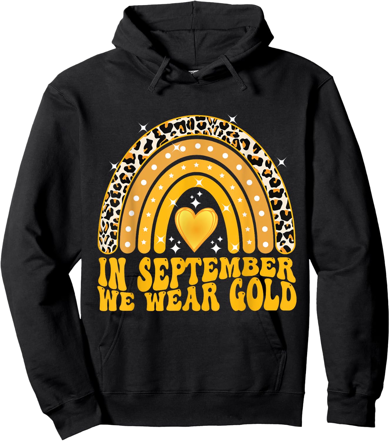 In September We Wear Gold Childhood Cancer Awareness Hoodie - Hoodie | Black