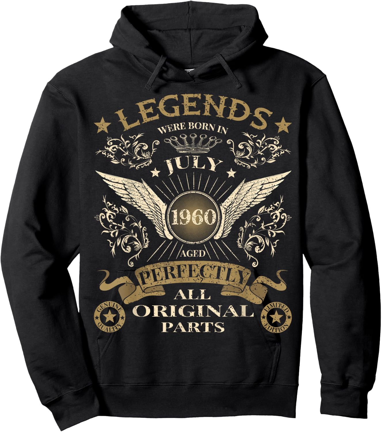 60th Birthday Legends were born in July 1960 Vintage Hoodie - Hoodie | Black