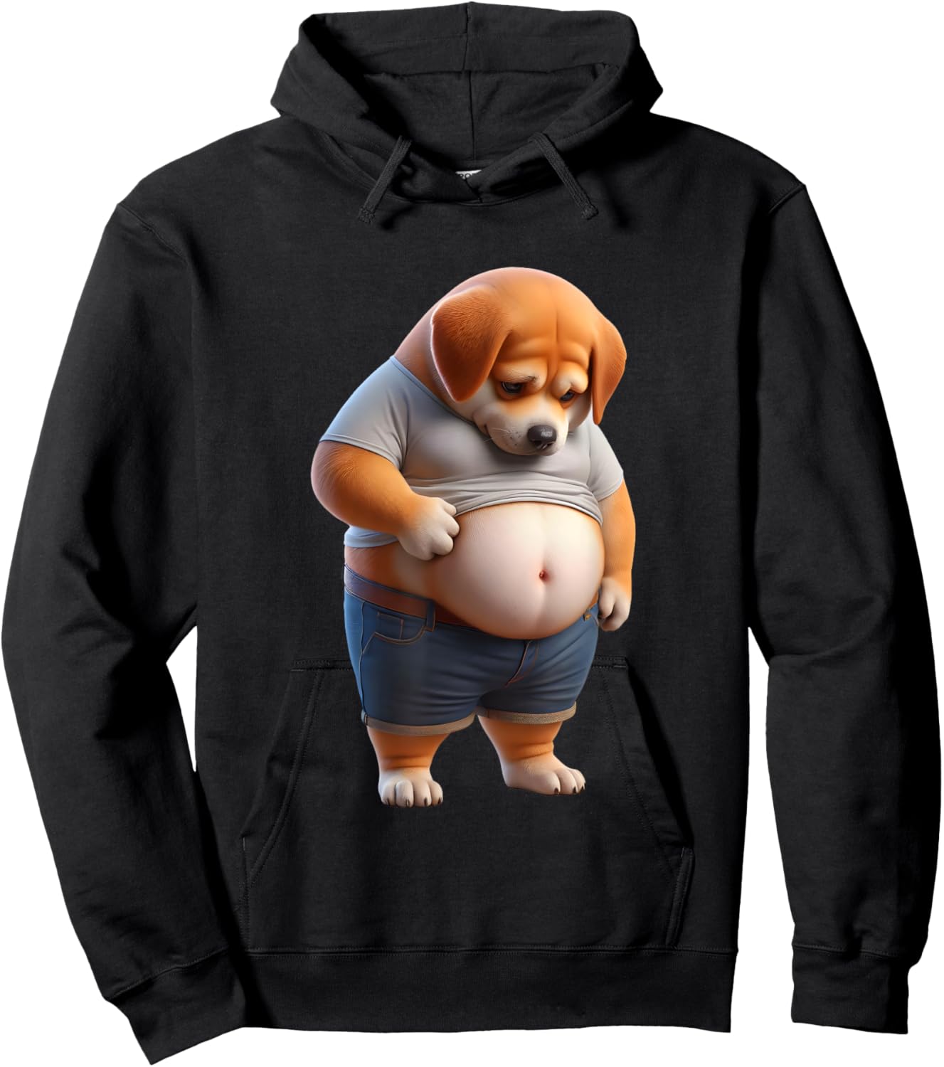Funny Fat Dog Chubby Chonk Dog Design Canine Dog Lovers Hoodie - Hoodie | Black