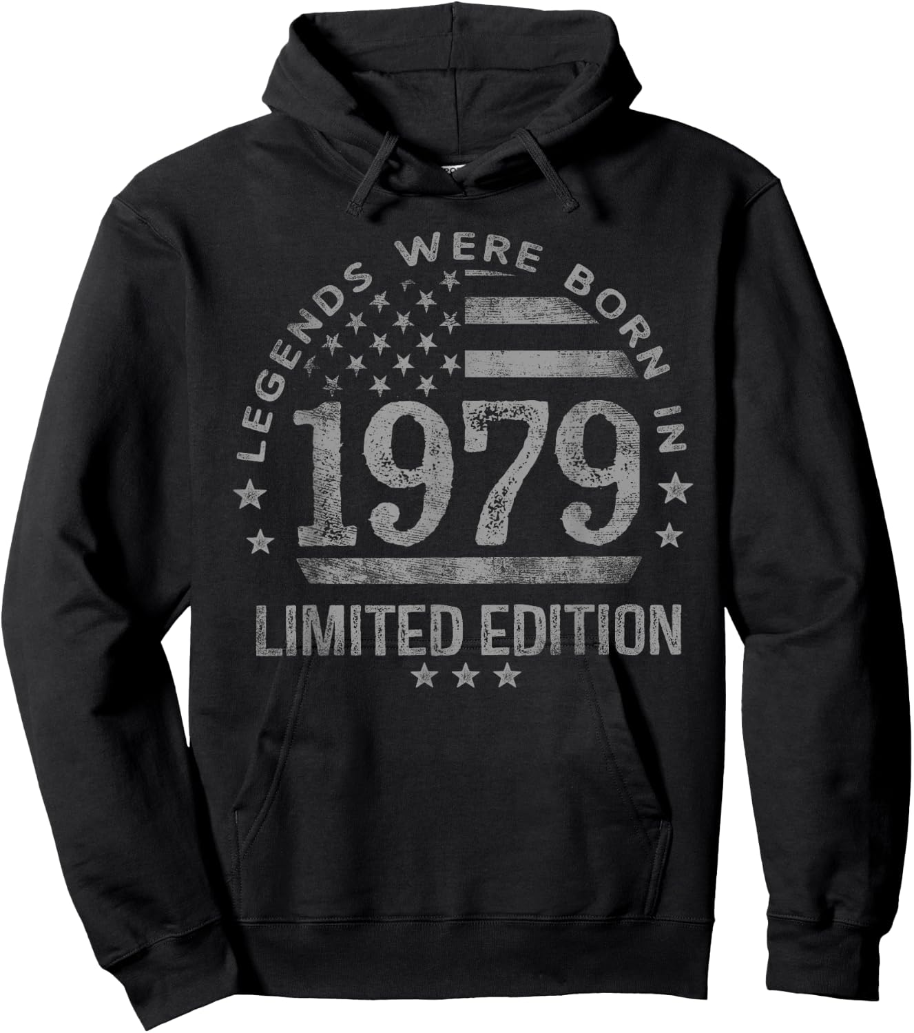 Legends were Born in 1979 USA Flag Hoodie - Hoodie | Black