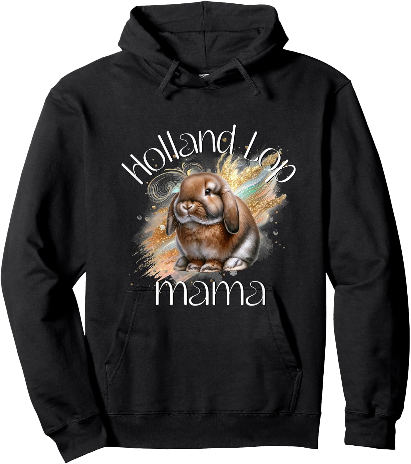 Holland Lop Mama Bunny Rabbit Hoodie - Hoodie | Black