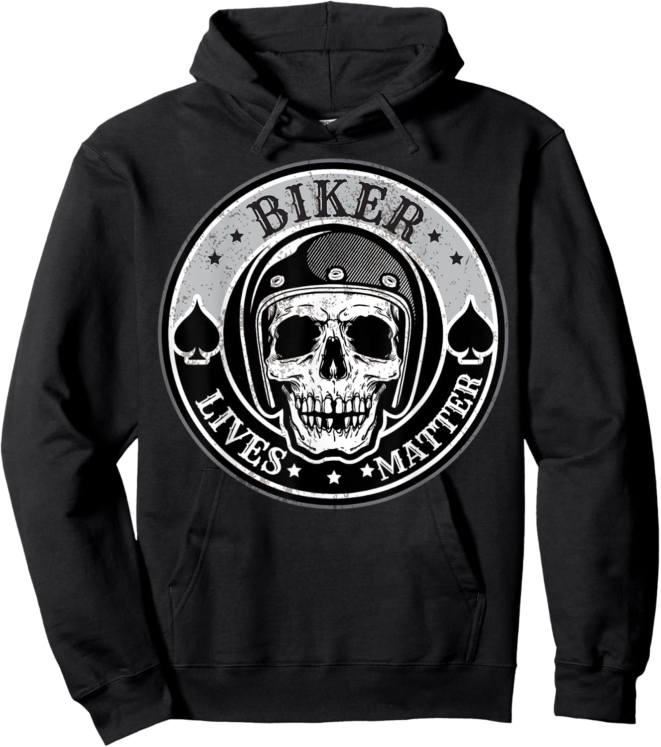 Biker Lives Matter, Motorcycle Quotes with Skull Hoodie - Hoodie | Black