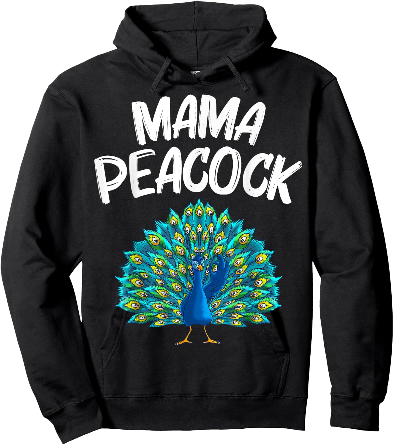 Funny Peacock Gift Mom Women Peafowl Lover Bird Feather Hoodie - Hoodie | Black
