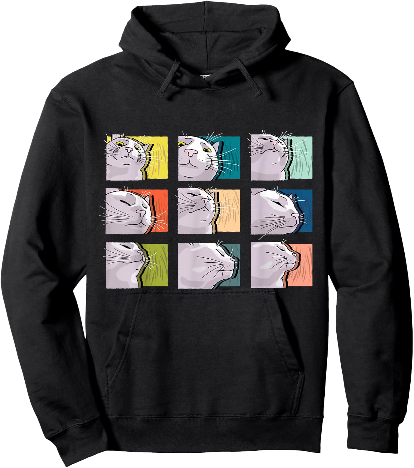 Cat Vibing Meme / CatJAM / Cat Vibing to Music (Color) Women Girls Kids Hoodie - Hoodie | Black