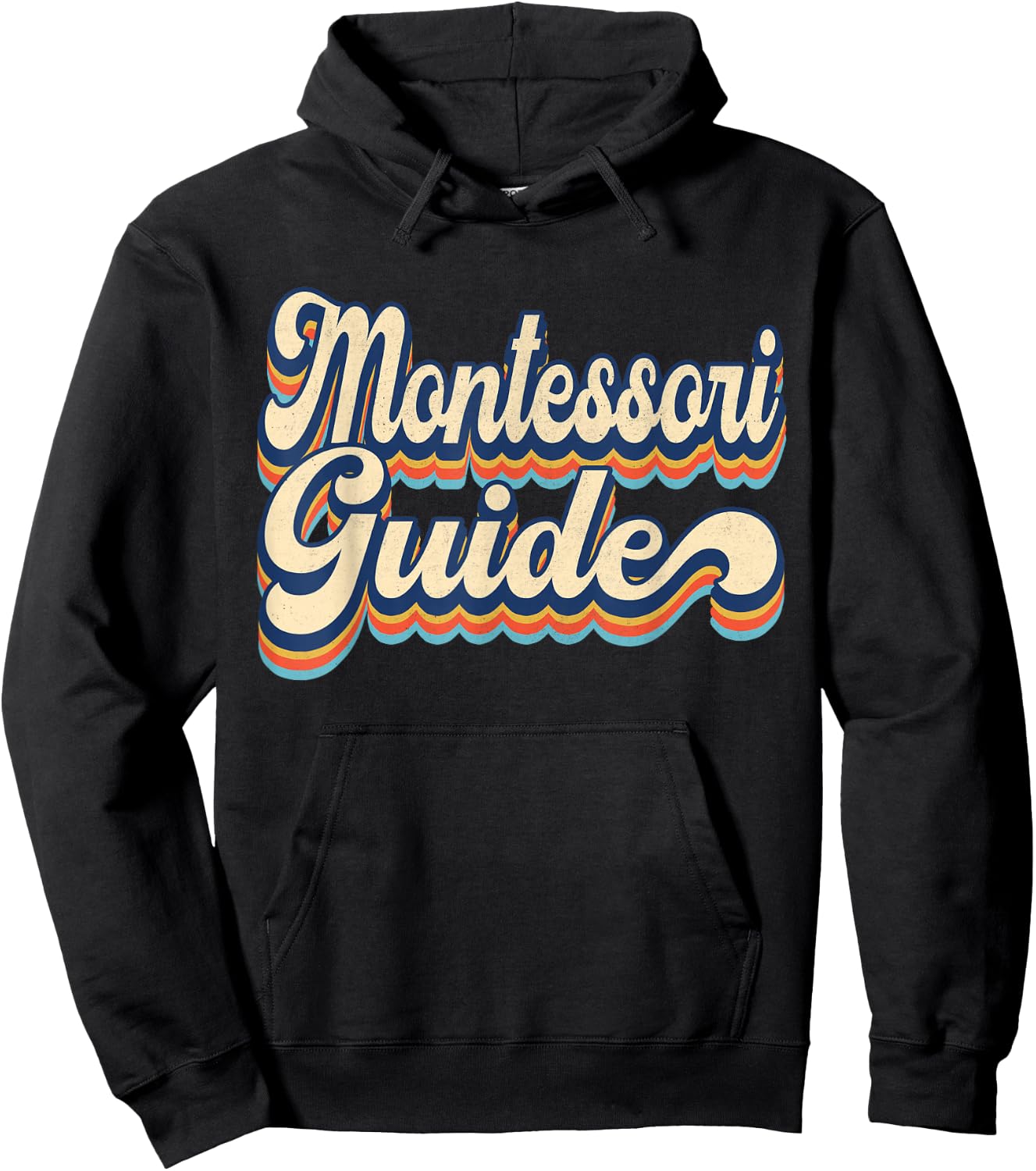 Retro Vintage Montessori Guide School Appreciation Hoodie - Hoodie | Black