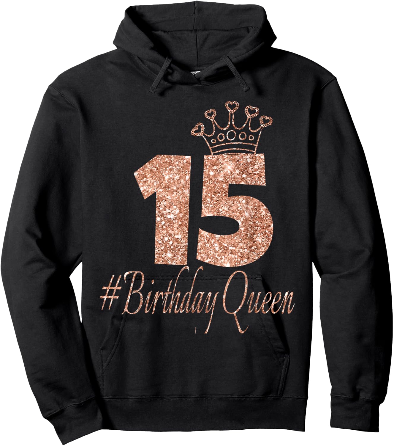 15th Birthday Gift Teen Sweet 15 Birthday Rose Bday 15 Year Hoodie - Hoodie | Black