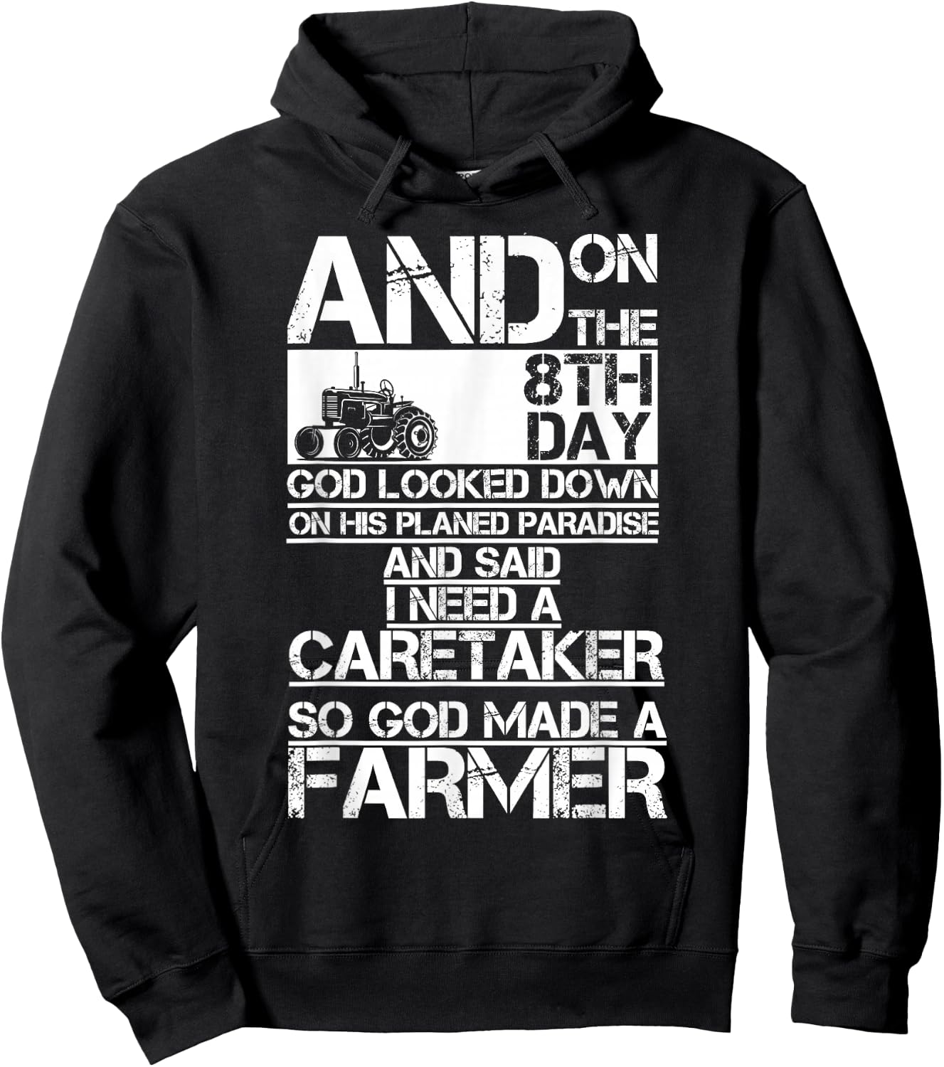 On The 8Th Day God Made Farmer Hoodie - Hoodie | Black