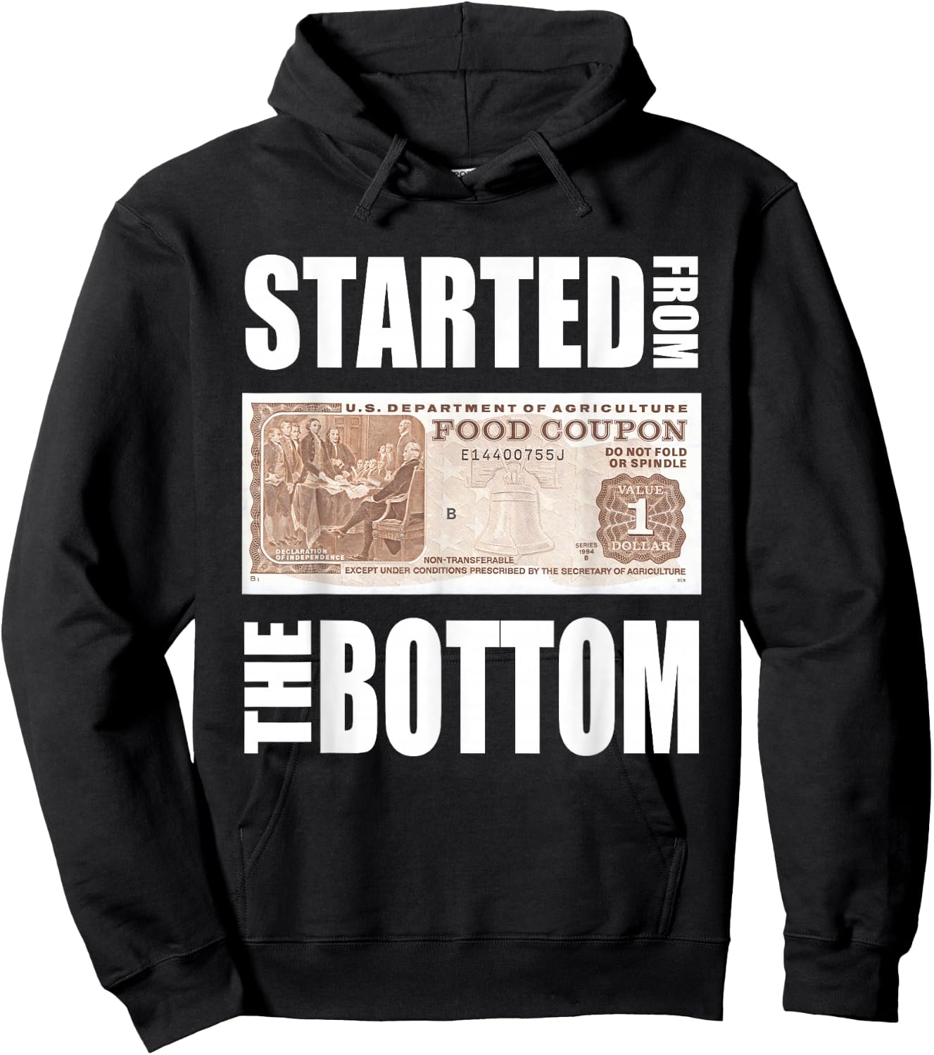 Started From Bottom Food Stamp Apparel Hoodie - Hoodie | Black