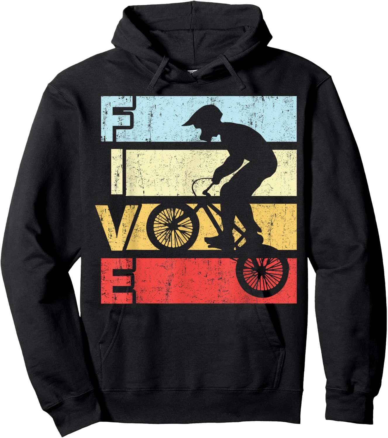 5 Year Old BMX Birthday Party Vintage Dirt Biking 5th Bike Hoodie - Hoodie | Black