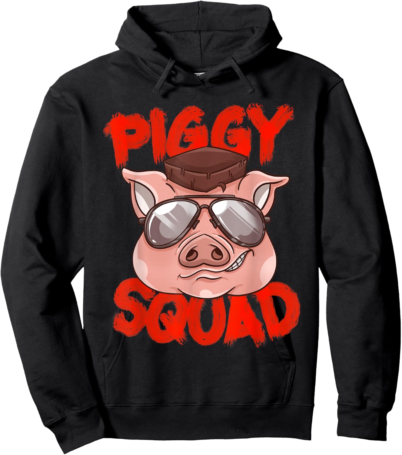 Piggy Squad | Cute Pig Farmer Animal Lovers Funny Farm Gift Hoodie - Hoodie | Black