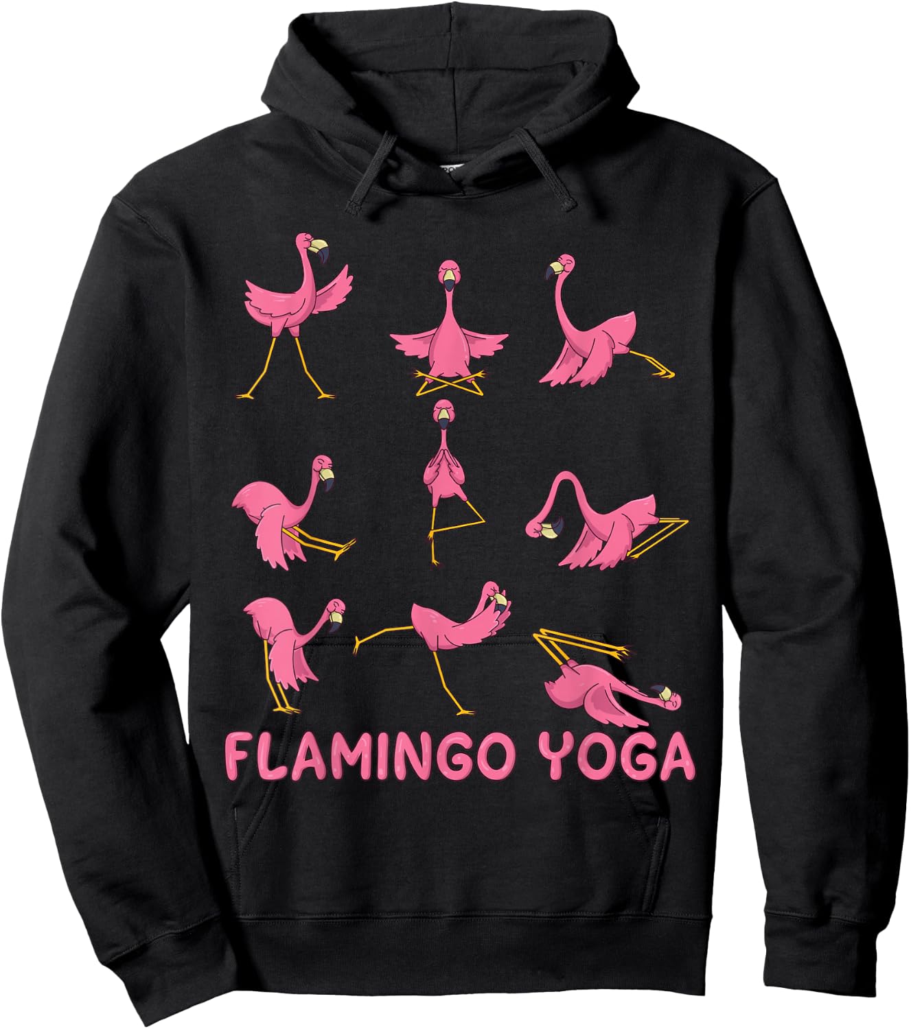 Funny Yoga Shirt Flamingo Yoga Meditation Spiritual Zen Hoodie - Hoodie | Black
