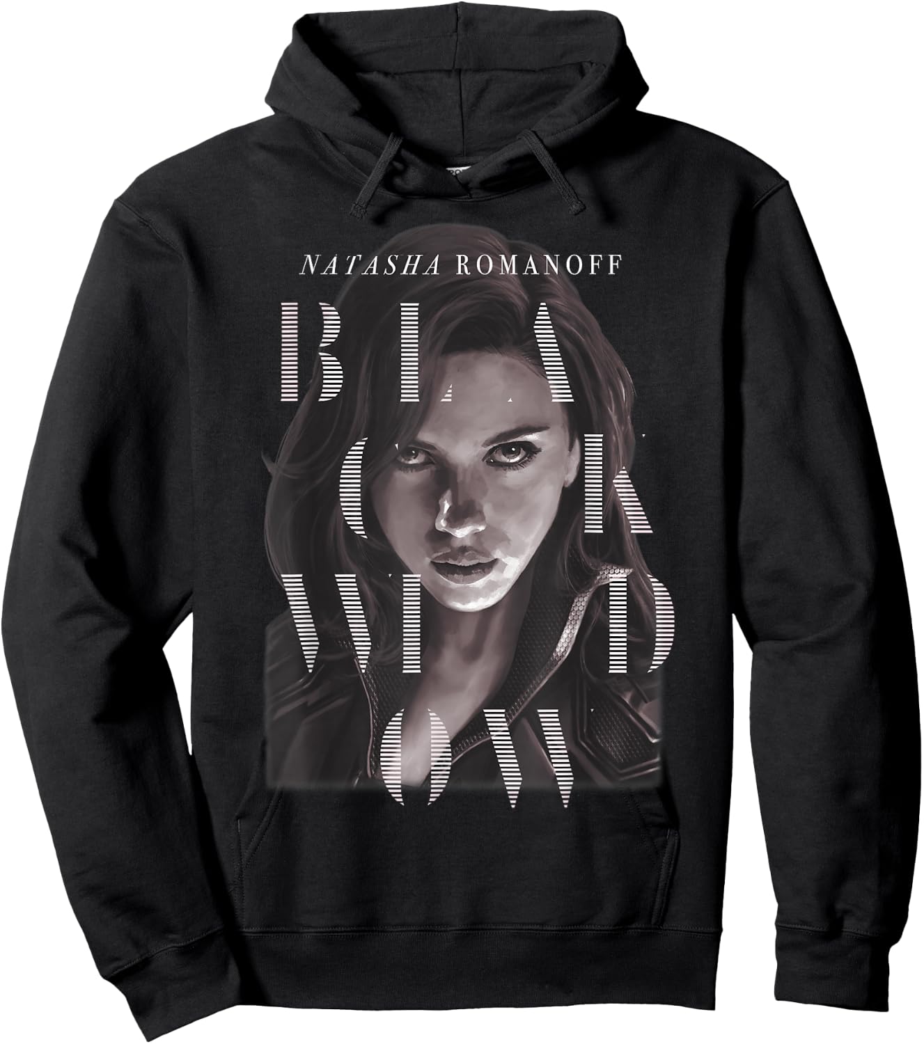 Marvel Black Widow Natasha Romanoff Letter Portrait Hoodie - Hoodie | Black