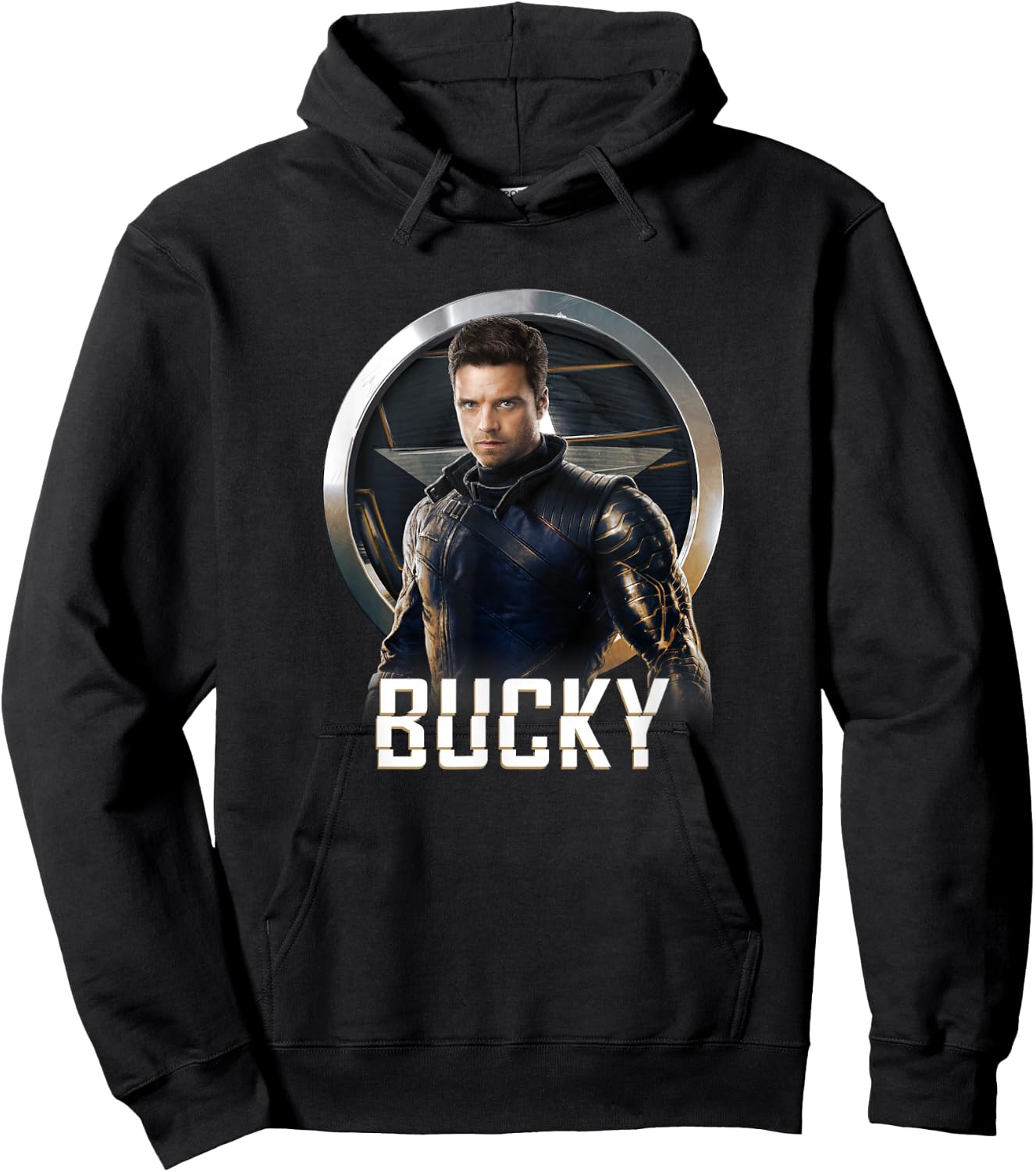 Marvel Falcon & Winter Soldier Bucky Shield Portrait V2 Hoodie - Hoodie | Black