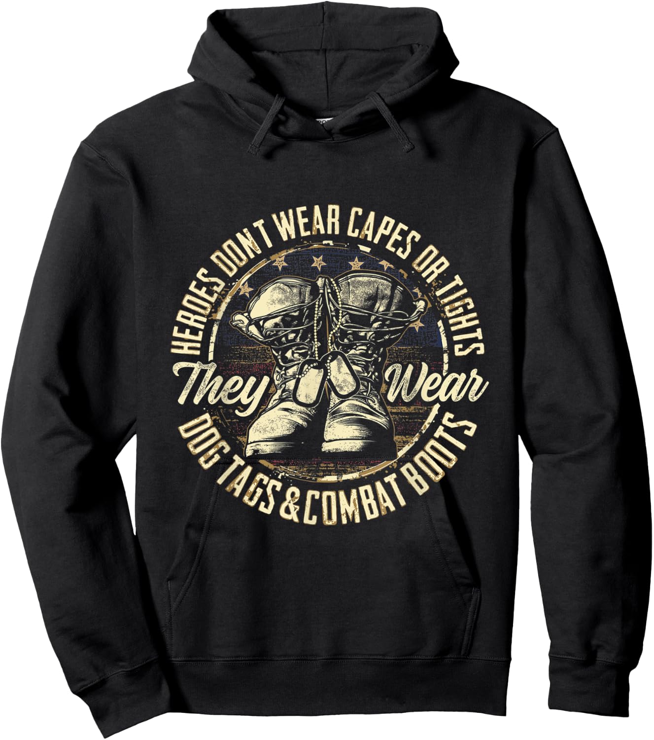 Military War Veterans Army Superhero Hoodie - Hoodie | Black