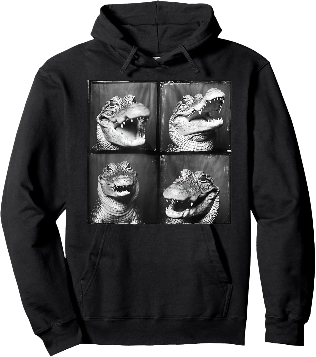 Crocodile Lover Photostrip Quirky Alligator Funny Animal Hoodie - Hoodie | Black