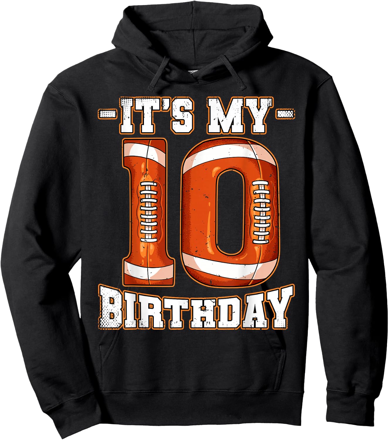 10th Birthday Football Hoodie - Hoodie | Black