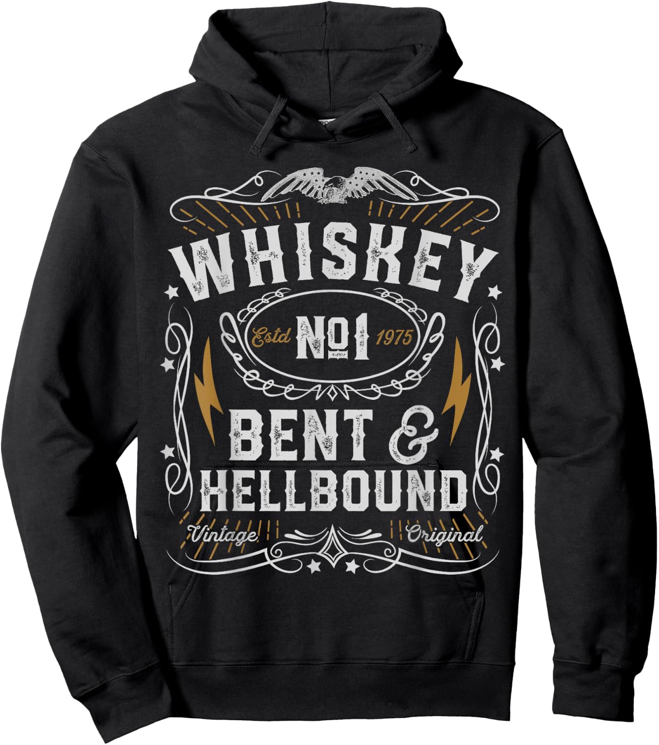 Whiskey Bent And Hellbound Country Music Biker Bourbon Gift Hoodie - Hoodie | Black