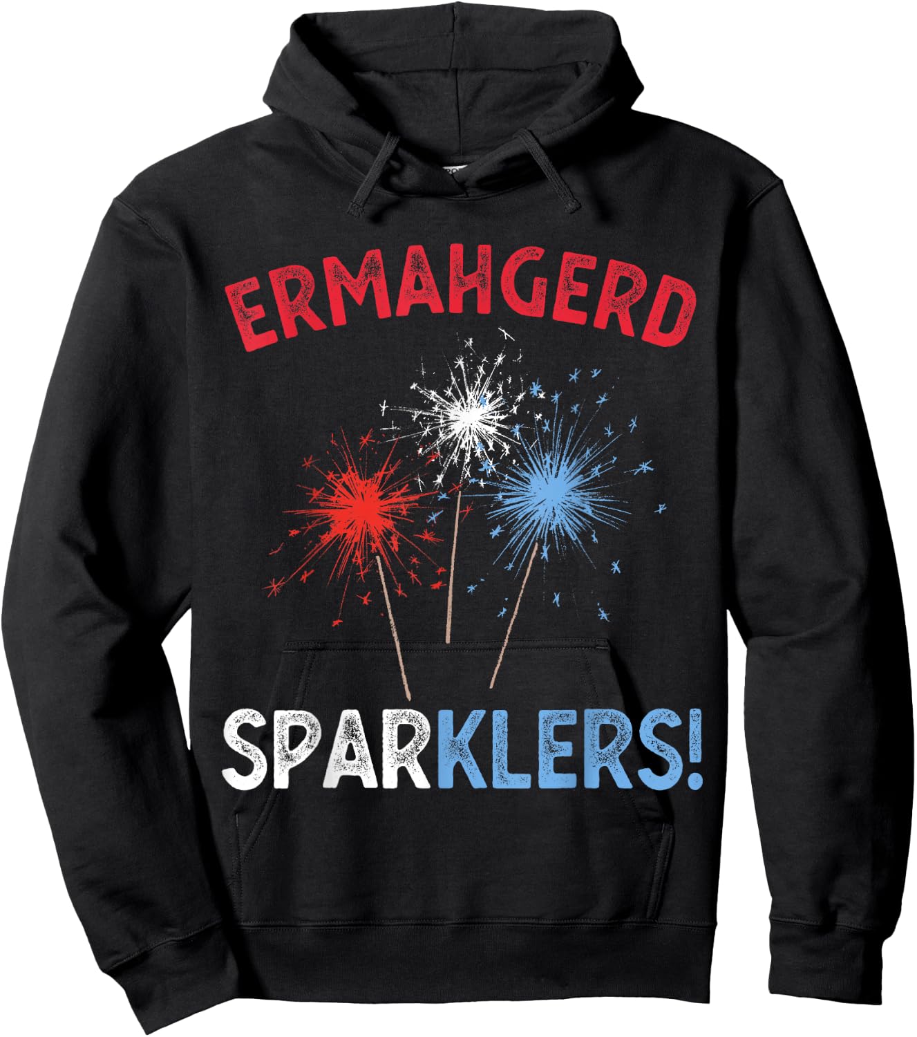 Ermahgerd Sperklers Funny 4th of July Fireworks Sparklers Hoodie - Hoodie | Black
