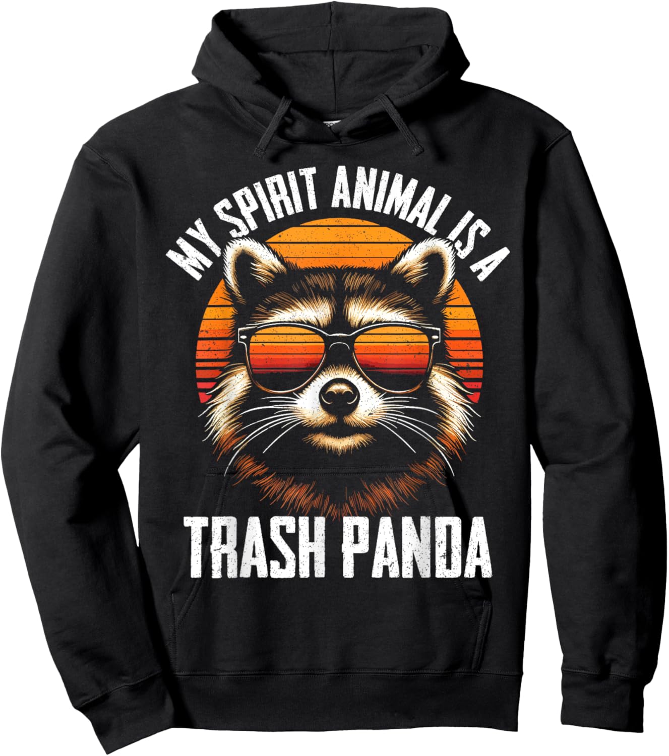 Funny Racoon Art My Spirit Animal is a Panda Trash Hoodie - Hoodie | Black