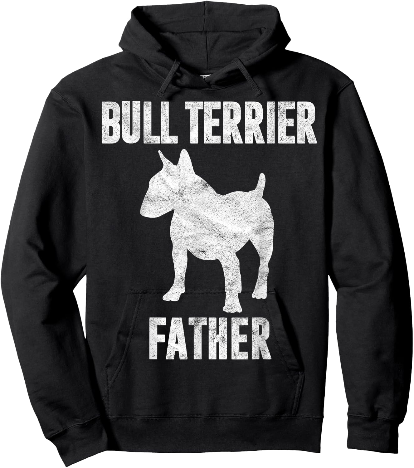 Vintage Bull Terrier Dad Gift Bully Father Dog Papa Lover Hoodie - Hoodie | Black