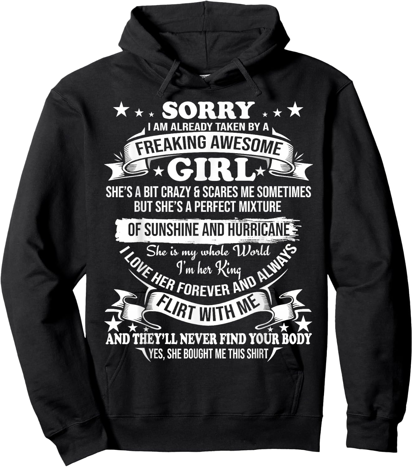 Sorry I am Already Taken by Awesome Girl Shirt Valentine Day Hoodie - Hoodie | Black