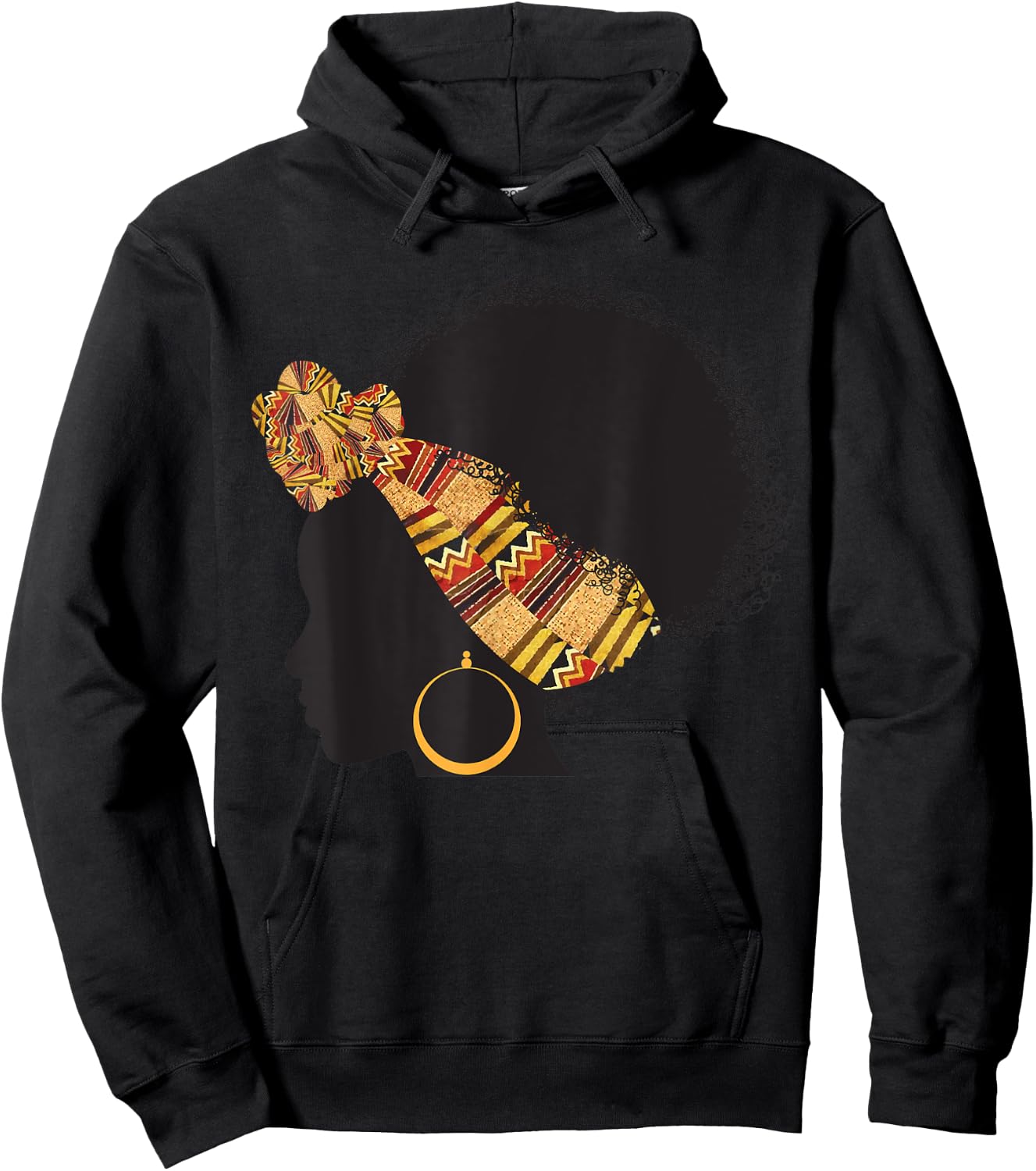 Funny Kente Cloth Head Wrap Gift African American Women Hoodie - Hoodie | Black