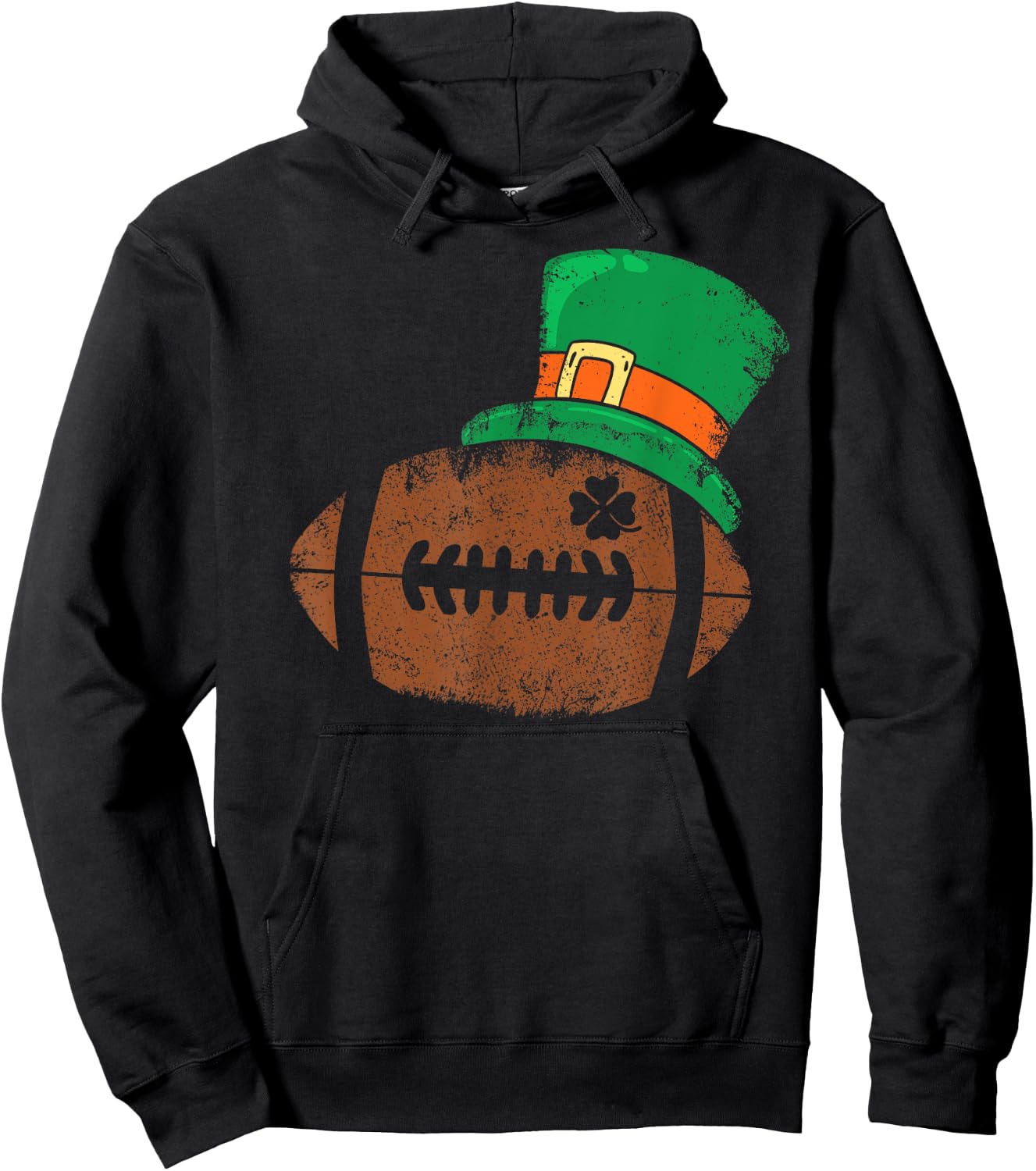 Football St Patricks Day Shamrock Sports Hoodie - Hoodie | Black