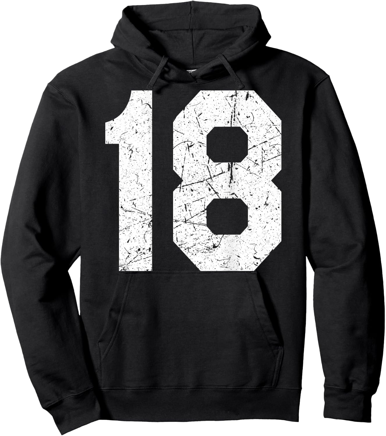 #18 Jersey Uniform Varsity Sports Number, 18th Birthday Hoodie - Hoodie | Black