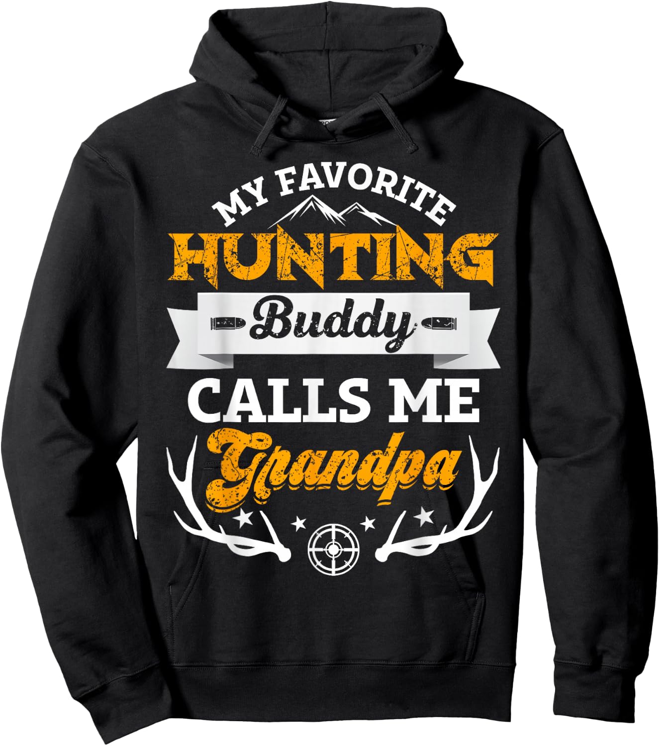 My favorite hunting buddy calls me grandpa funny Gift Hoodie - Hoodie | Black