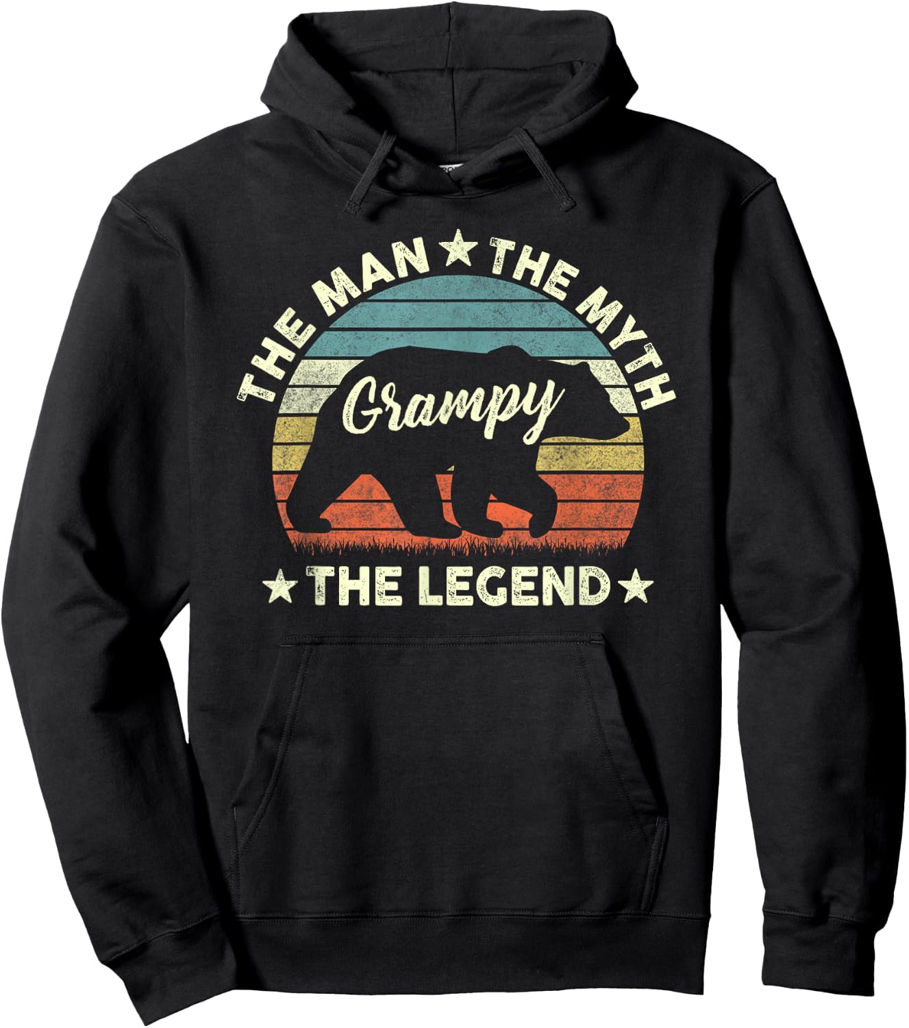 Grampy Bear Shirt Gift Father's Day The Man Myth Legend Hoodie - Hoodie | Black