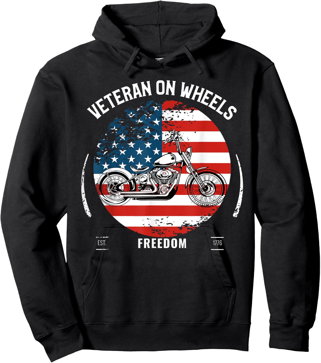 Military Veteran Biker Military Motorcycle Rider Gift Hoodie - Hoodie | Black