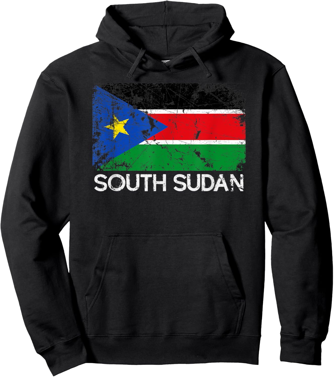 South Sudanese Flag | Vintage Made In South Sudan Gift Hoodie - Hoodie | Black