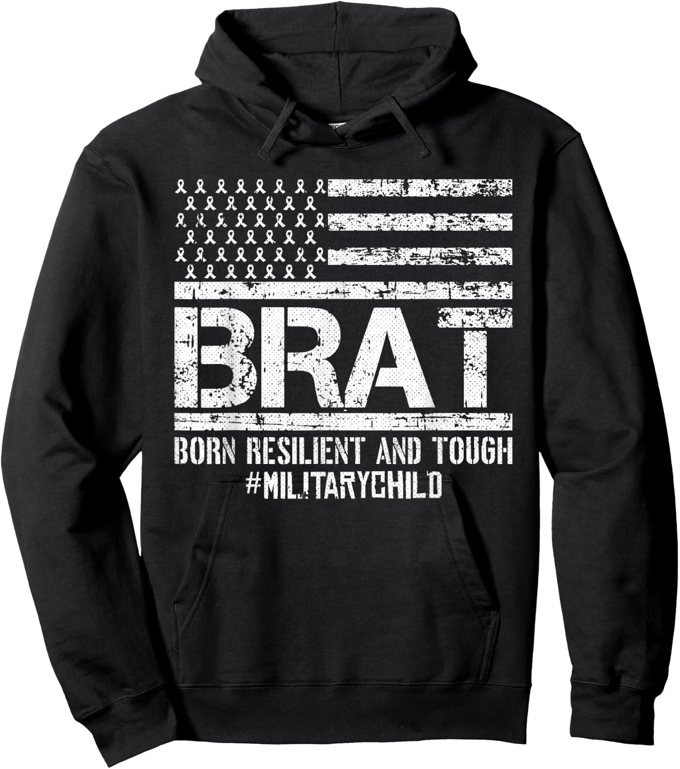 American Flag Month Of The Military Child Army Soldier Kids Hoodie - Hoodie | Black