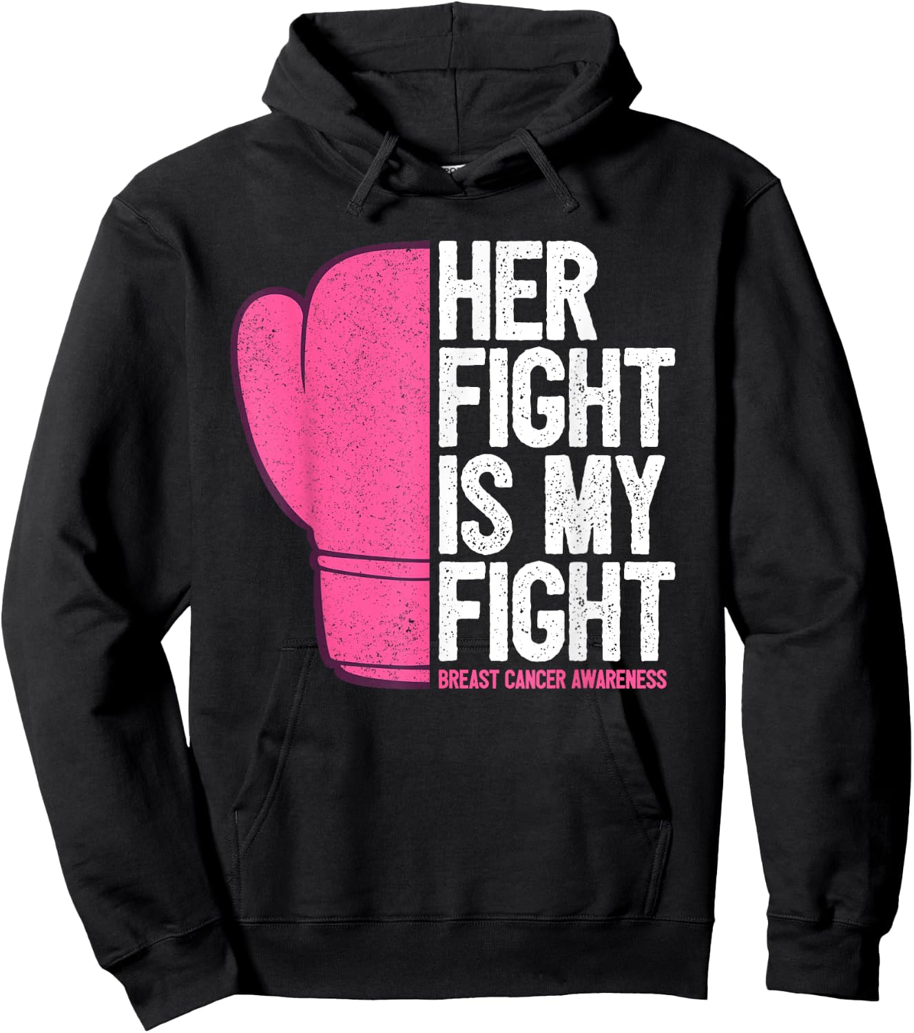 Husband Breast Cancer Wife Support Hoodie - Hoodie | Black