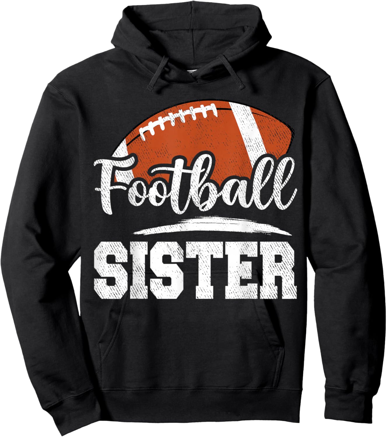 Football Sister Football Player Game Day Family Hoodie - Hoodie | Black
