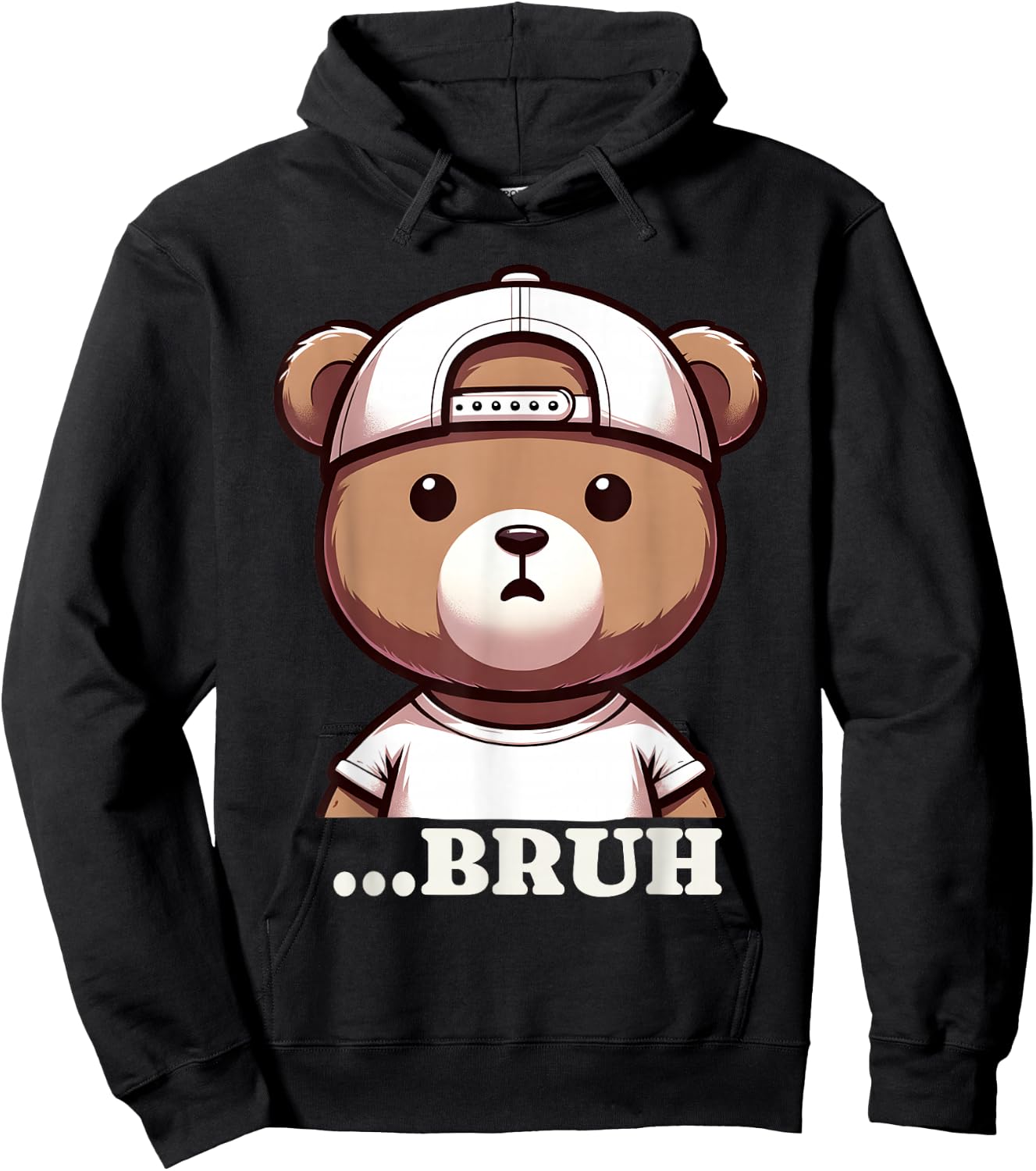 Bruh Meme Hip Hop Teddy Bear Funny Boys Teens Teenager Hoodie - Hoodie | Black