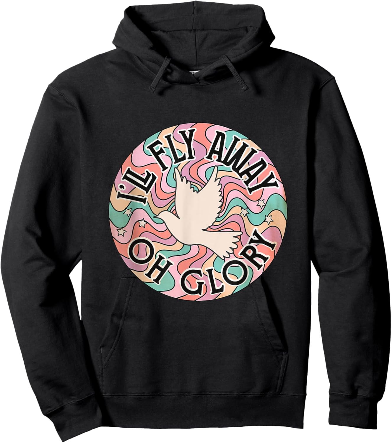 I’ll Fly Away Oh Glory Funny Christian boho floral bird Hoodie - Hoodie | Black