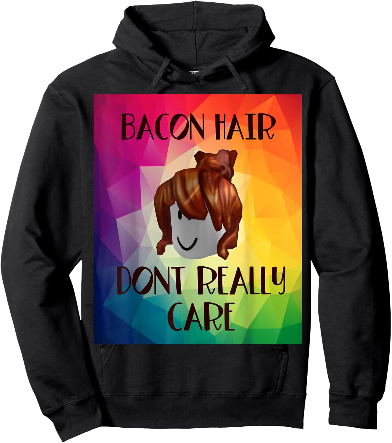 Funny bacon hair don’t really care design for girl gamers Hoodie - Hoodie | Black