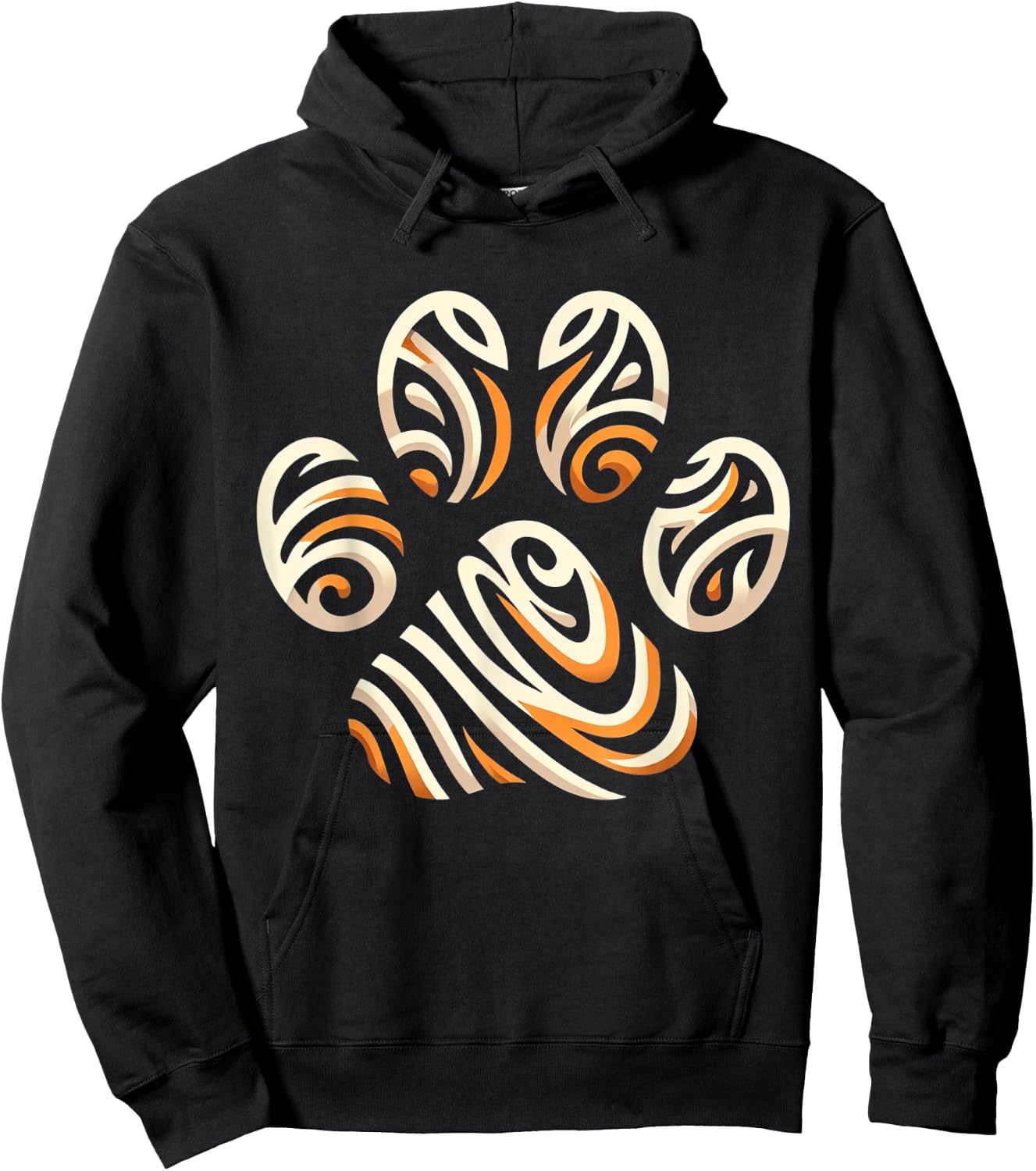 Cool Animal Tiger Print Paw Hoodie - Hoodie | Black