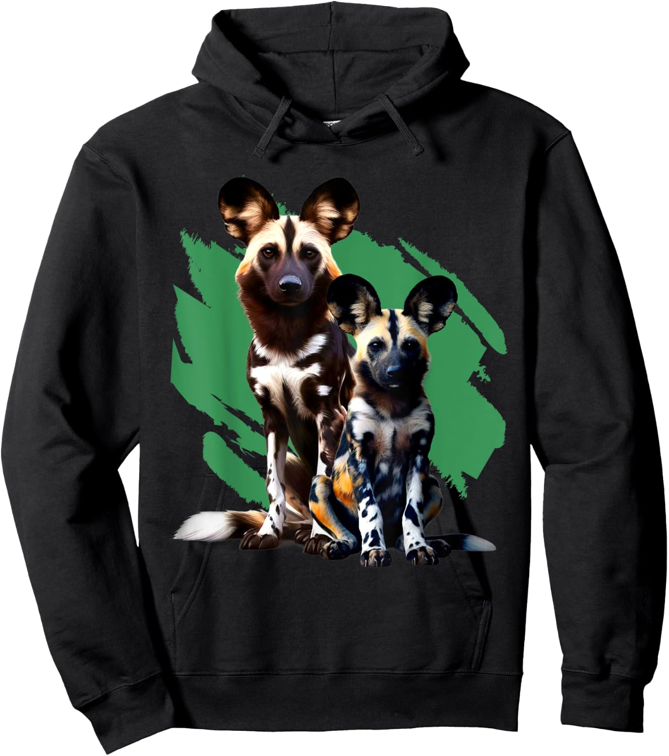 African Painted Wild Dogs Puppy Wild Dog Lovers Design Hoodie - Hoodie | Black