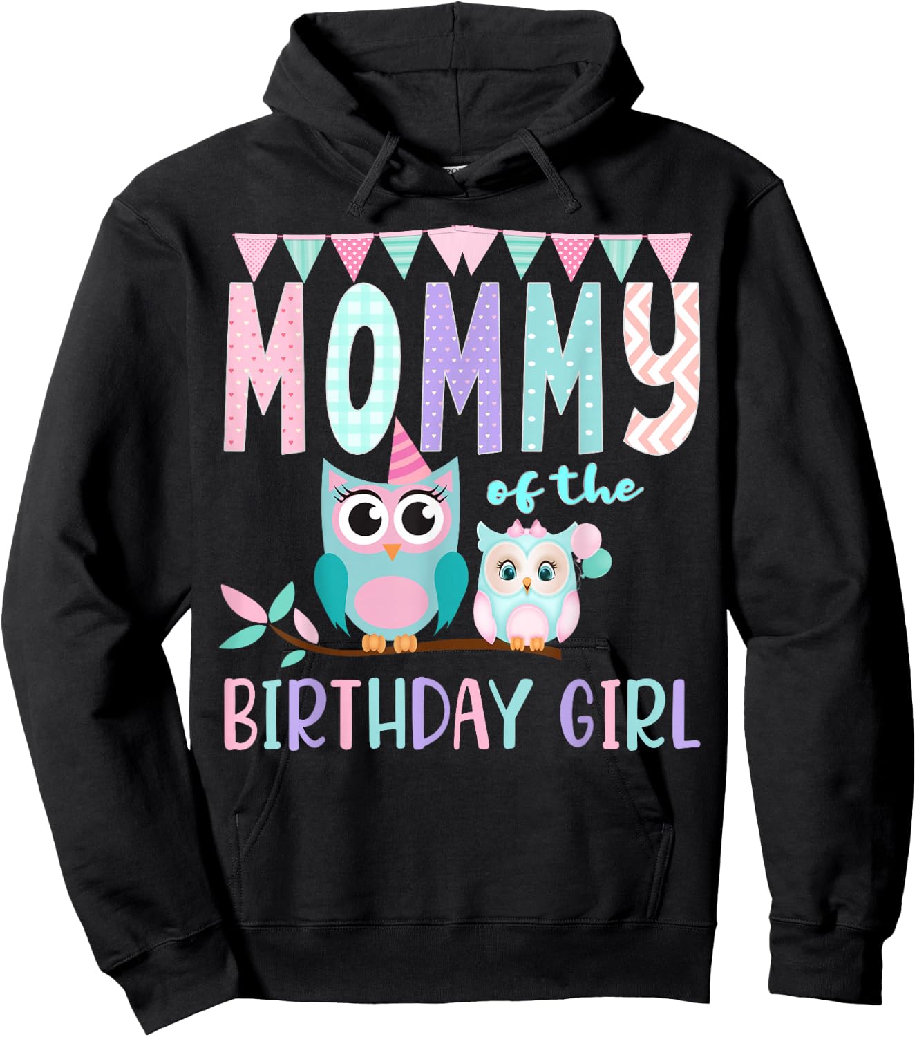 Owl Birthday Party Matching Group Hoodie - Hoodie | Black