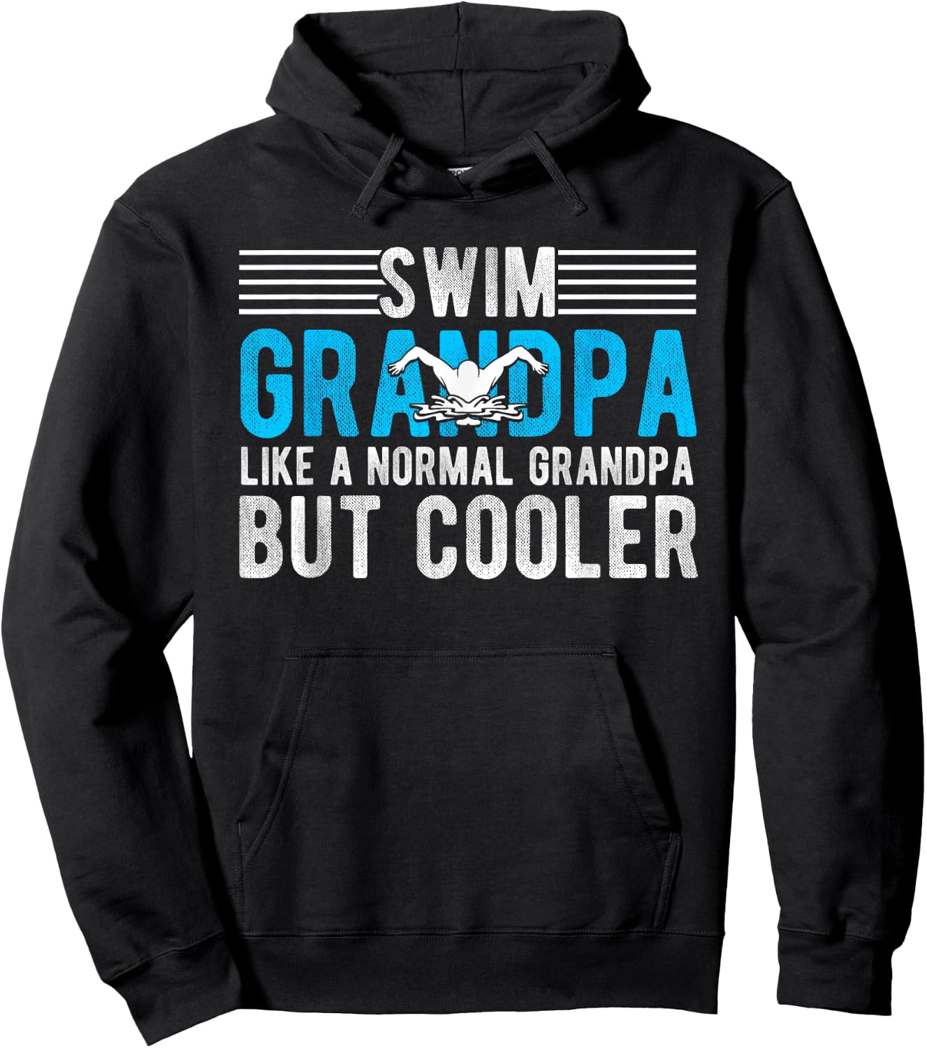 Swim Grandpa Like A Normal Grandpa But Cooler Swim Grandpa Hoodie - Hoodie | Black
