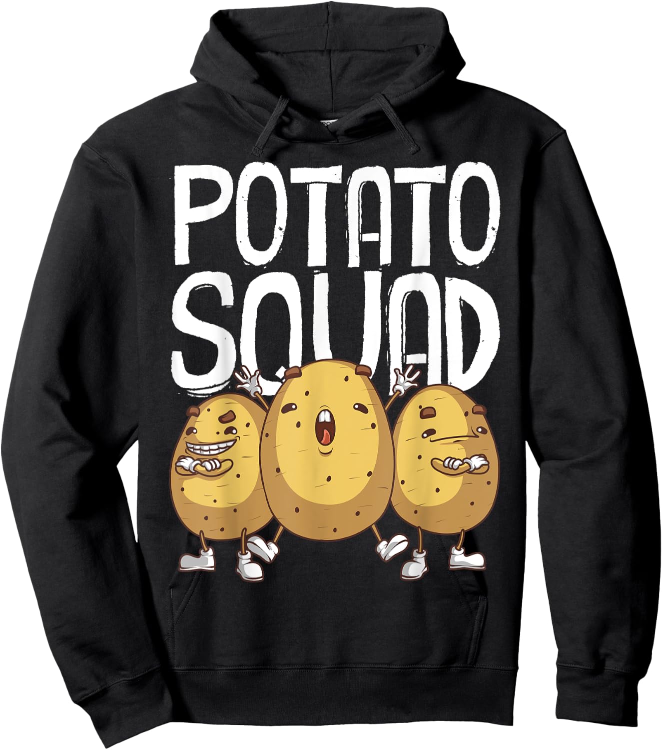Funny Potato Squad Gift Women Cool Vegetarian Team Hoodie - Hoodie | Black