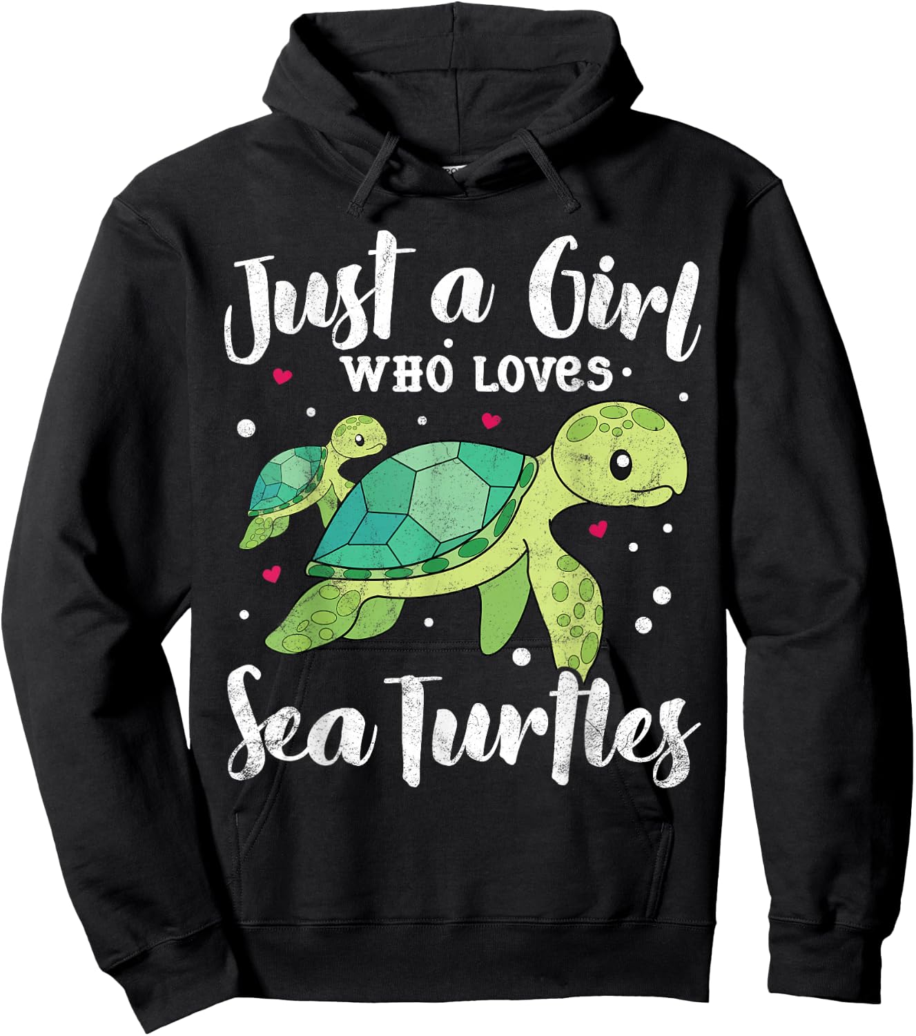 Just A Girl Who Loves Sea Turtle Women Gift Kids Mom Lover Hoodie - Hoodie | Black