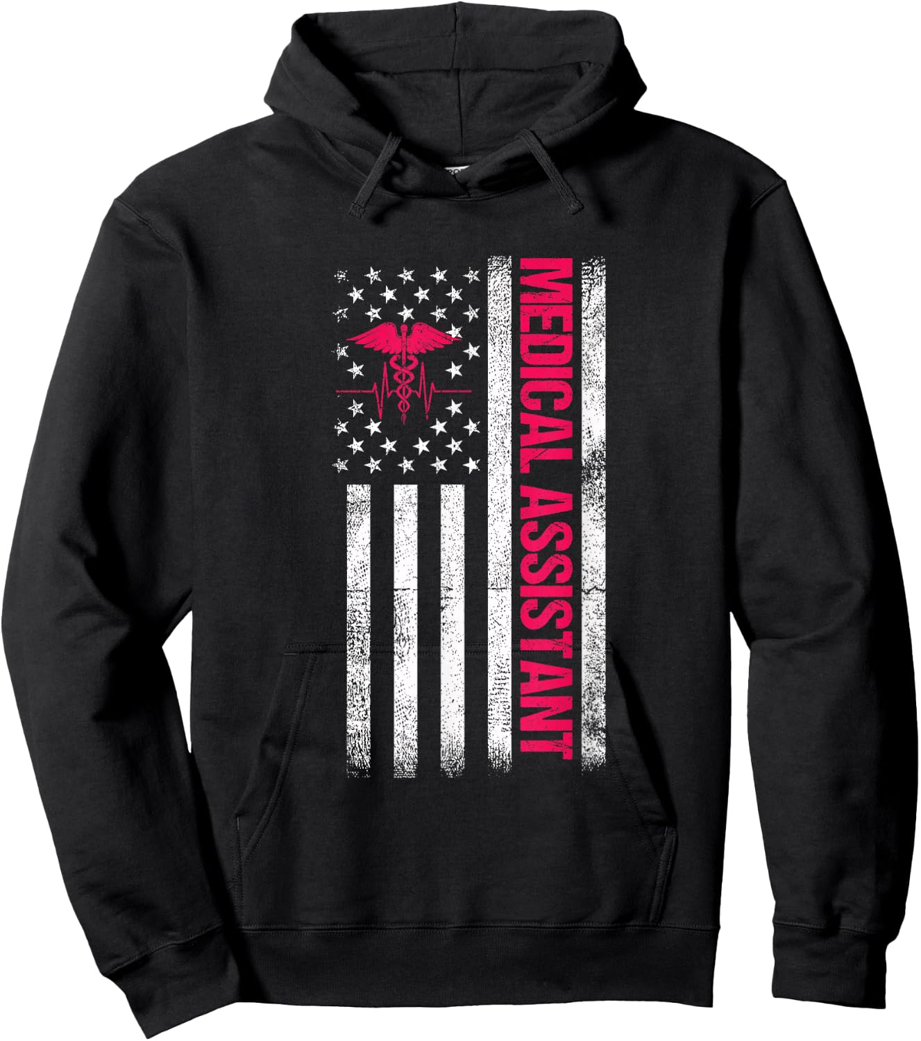 Medical Assistant American Flag Hoodie - Hoodie | Black