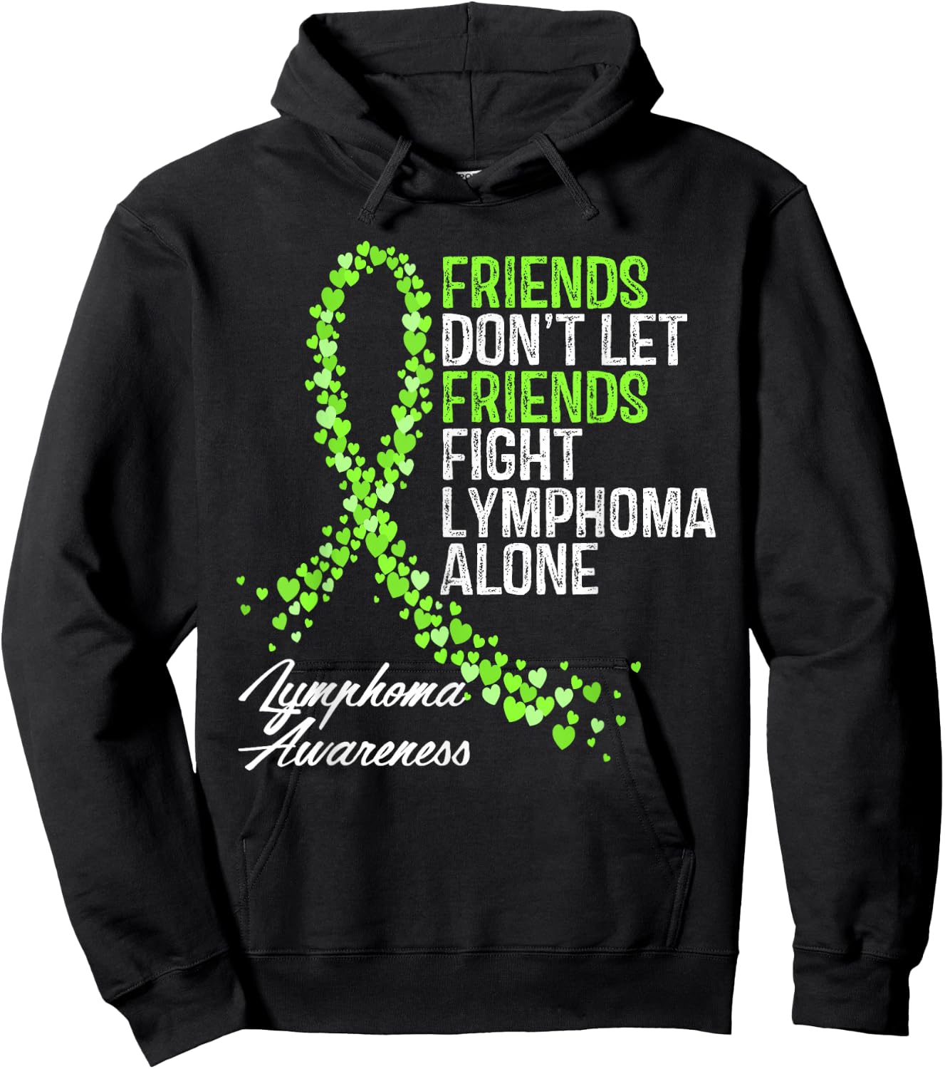 Non - Hodgkins Lymphoma Awareness Cancer Fighter Support Hoodie - Hoodie | Black